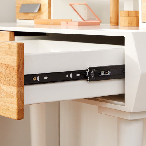 Corrigan Studio® Machen Vanity Set with Stool and Mirror & Reviews